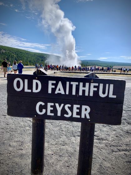 Old Faithful Geyser - Hiking in Yellowstone