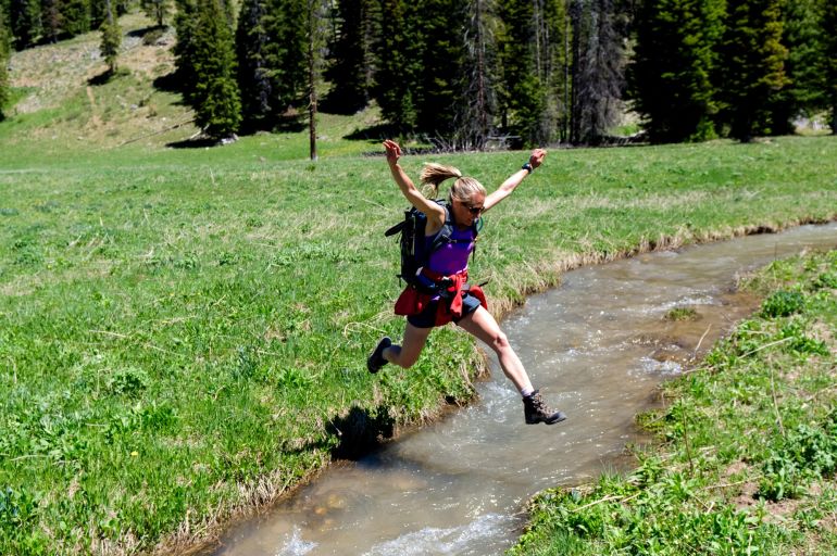 Creek hopping in Yellowstone Hiking in Yellowstone - Yellowstone Guidelines