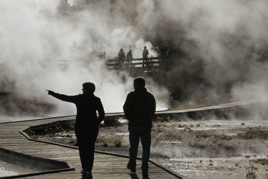 Taking a stroll - Yellowstone National Park geysers, thermals, Yellowstone National Park
