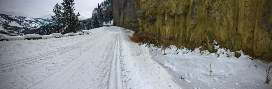 Tower Falls Trail in Yellowstone Skiing Tower Falls Trail in Yellowstone