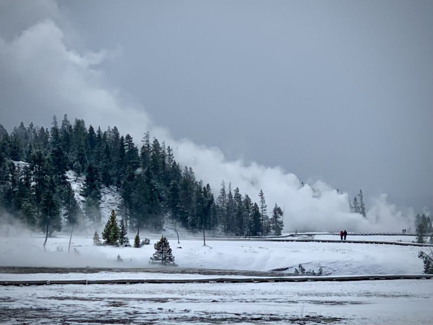 Winter Geysers in Yellowstone 