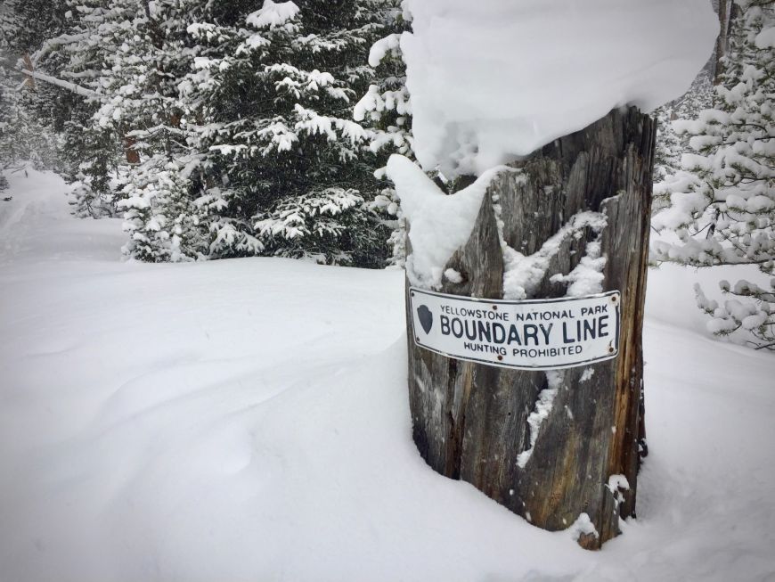 Ski Boundary Sign in Yellowstone Ski Boundary Sign in Yellowstone