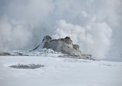 Castle Geyser in Yellowstone in Winter