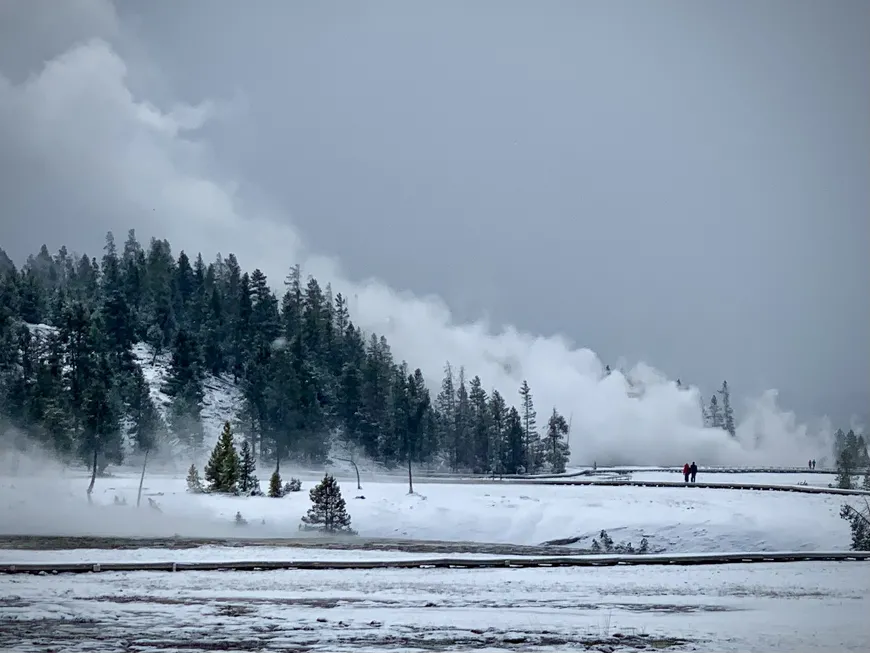 Winter Geysers in Yellowstone